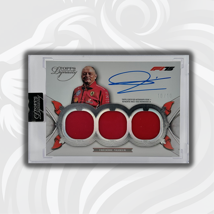 10/10 Silver - Frederic Vasseur #SDTRA-FVAII - Triple Relic Autograph - 2025 Topps Dynasty F1