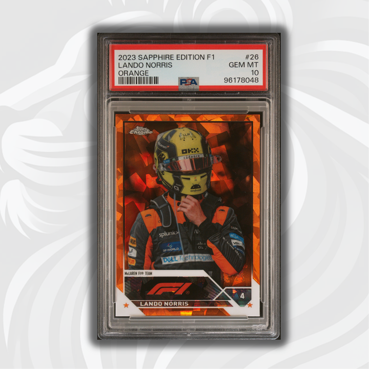 PSA 10 - 03/25 Lando Norris #26 - Orange - Sapphire - 2023 Topps Chrome F1