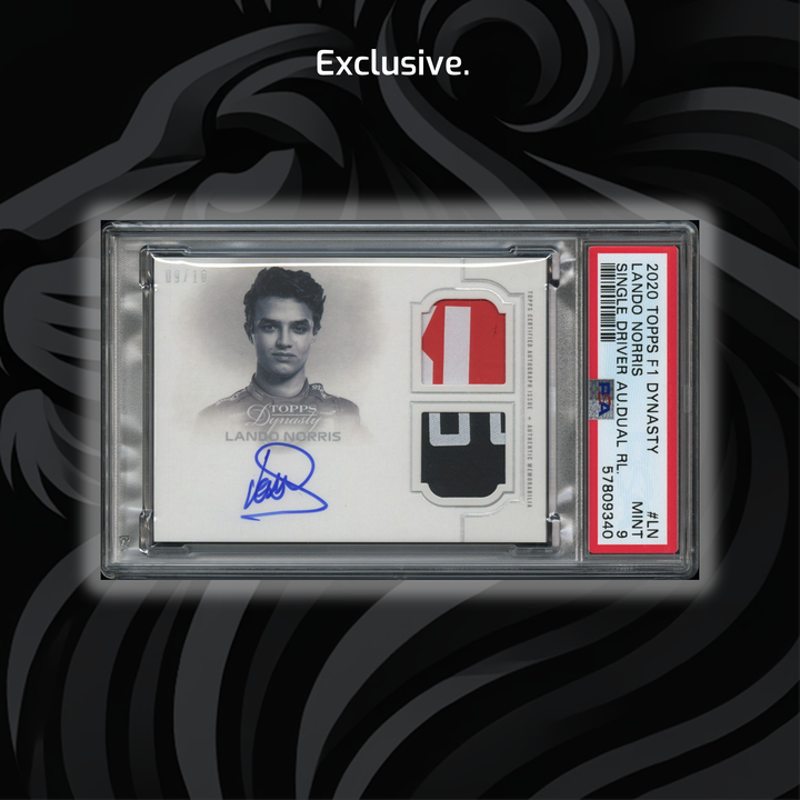 PSA 9 - 09/10 Lando Norris #SDA-LN - Dynasty Single-Driver Dual Relic Autograph - 2020 Topps Dynasty F1