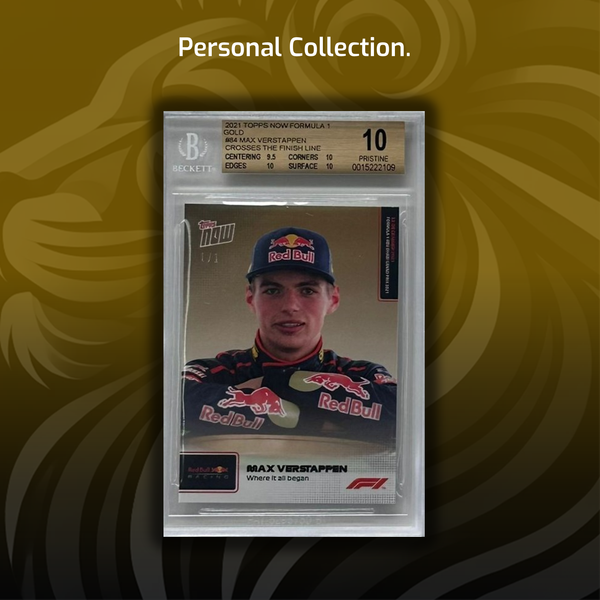 Beckett 10 - 1/1 Max Verstappen #84 - Where it al Began - Gold - 2021 Topps Now F1