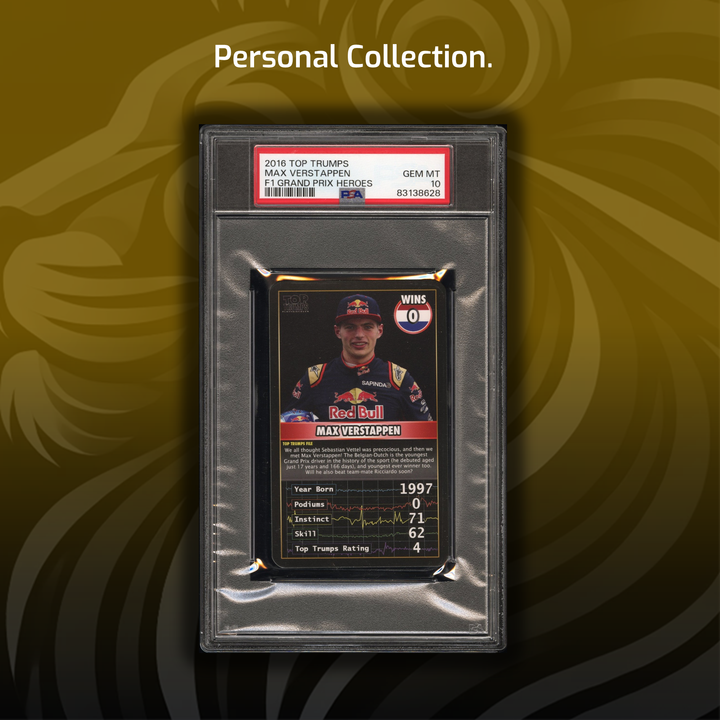 PSA 10 - Rookie Card - Max Verstappen - 0 Wins - Top Trumps - 2016 Grand Prix Heroes