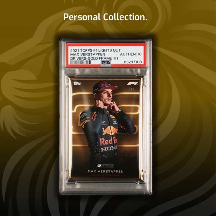 AUTH - 1/1 Max Verstappen - Drivers - Gold Frame - 2021 Topps F1 Lights Out