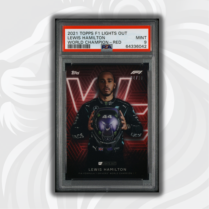 PSA 9 - 04/10 Lewis Hamilton - Drivers World Champion - Red