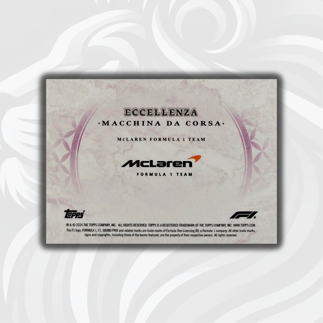 73/75 McLaren Formula 1 Team - 2024 Topps Eccellenza - Macchina Da Corsa Pink