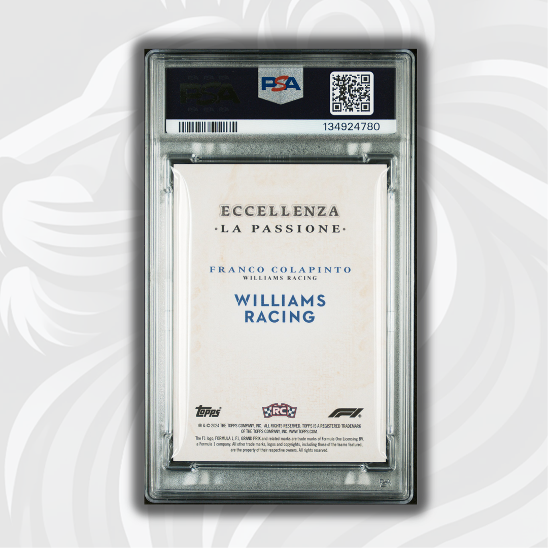 PSA 10 - 1/1 Gold - Franco Colapinto - 2023 Eccellenza La Passione - Rookie Card