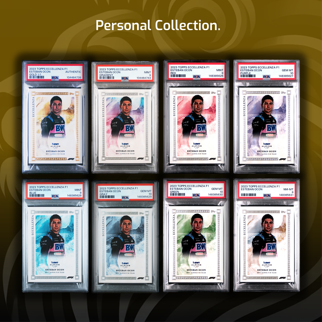 All 4 Rainbows - Esteban Ocon - Driver, Passione, Reliquia, Squadra - 2023 Topps Eccellenza