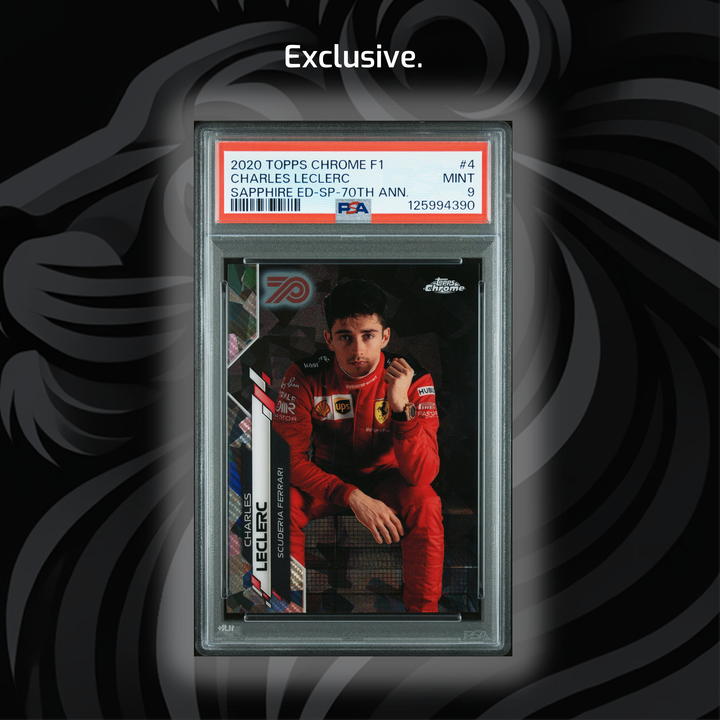 PSA 9 - 26/70 Charles Leclerc #4 SP - Sapphire - 2020 Topps Chrome F1 - 70th anniversary