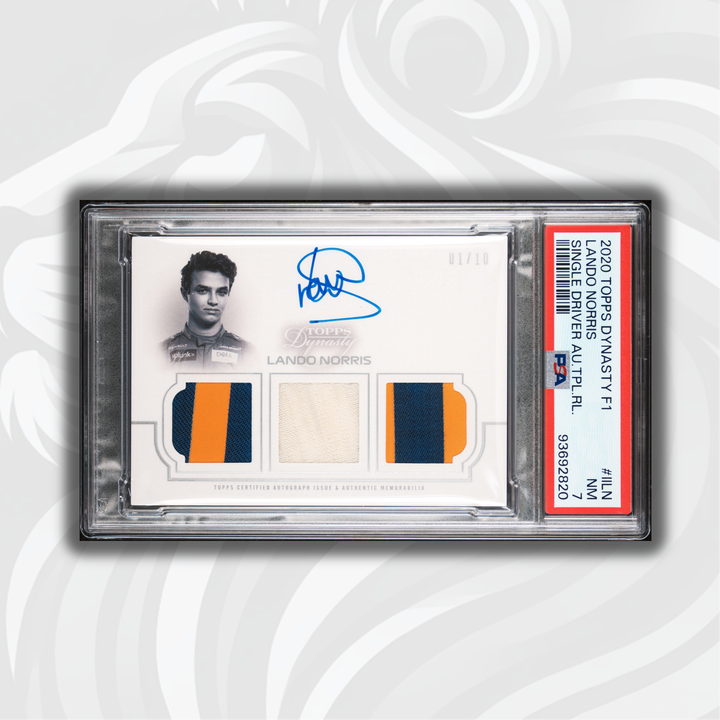 PSA 7 - 01/10 - Lando Norris - MCLaren F1 Team #4 - Dynasty Autograph Triple Relic