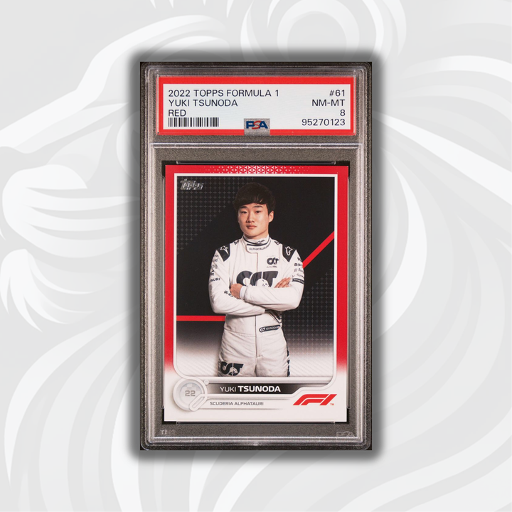 PSA 8 - 4/5 - Yuki Tsunoda #61 - Red - 2022 Topps Formula 1 - Rookie Card - POP 1