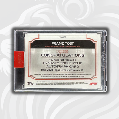05/10 Silver - Franz Tost #TRA-IFT - 2020 Triple Relic Autograph