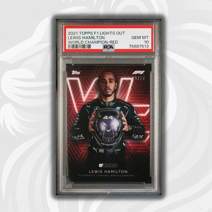 PSA 10 - 09/10 Lewis Hamilton - Drivers World Champion - Red