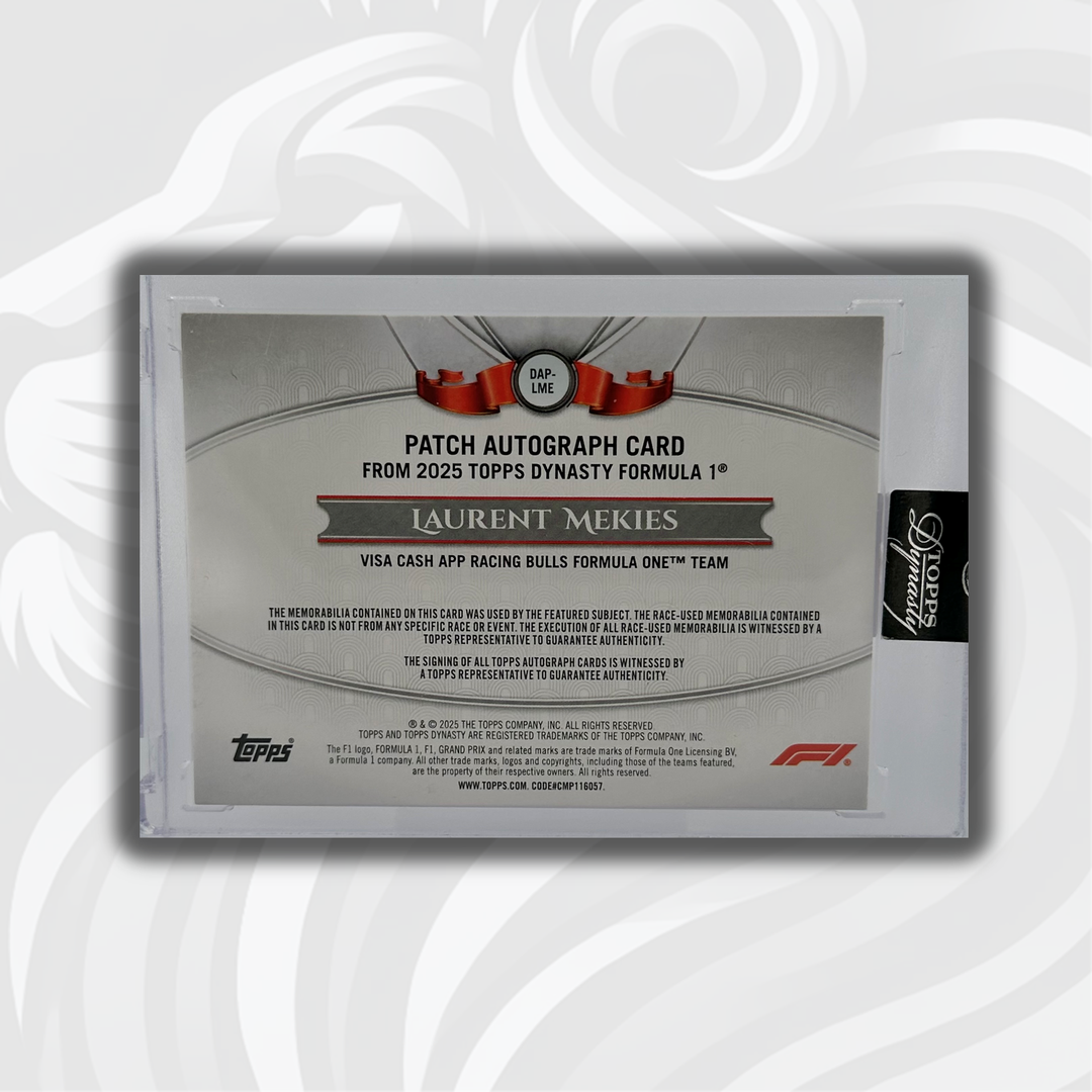 1/1 Gold - Laurent Mekies #DAP-LME - Triple Relic Autograph - 2025 Topps Dynasty F1