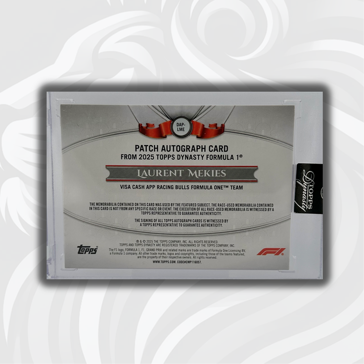 1/1 Gold - Laurent Mekies #DAP-LME - Triple Relic Autograph - 2025 Topps Dynasty F1