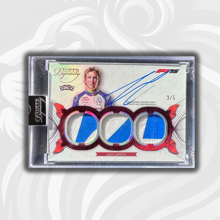 3/5 Liam Lawson - Triple Relic Autograph - 2025 Topps Dynasty Formula 1 - Front