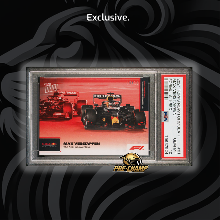 PSA 10 - 06/10 Max Verstappen #81 - The Final Lap Overtake - Red