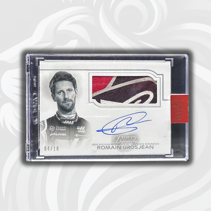 04/10 Romain Grosjean #AFP-RG - Dynasty Autographed Racing Glove Relic - 2020 Topps Dynasty F1
