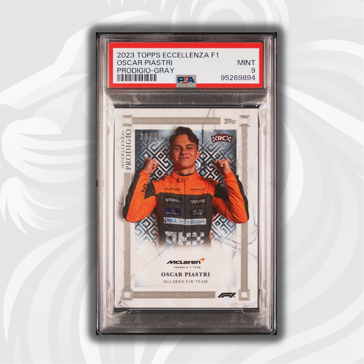 PSA 9 - /75 Oscar Piastri - Rookie Card RC - Gray - Prodigio 2023 Topps Eccellenza F1