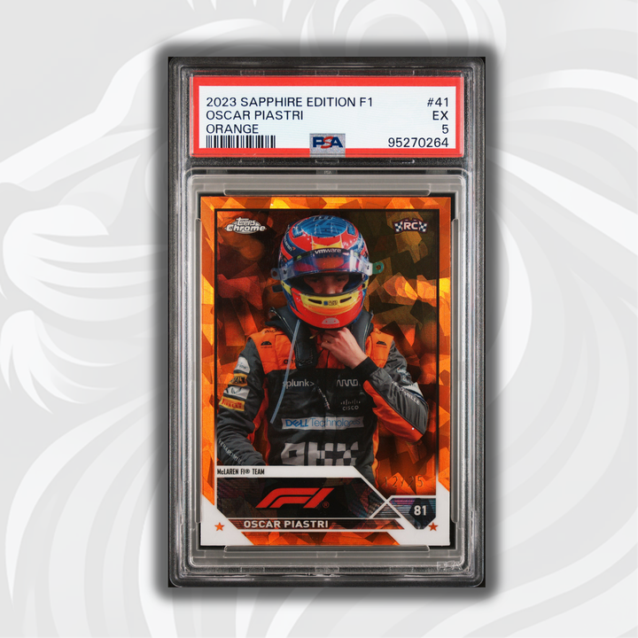 PSA 5 - 12/25 Orange - Oscar Piastri #41 - Sapphire Edition - 2023 Topps Chrome F1 - Rookie Card