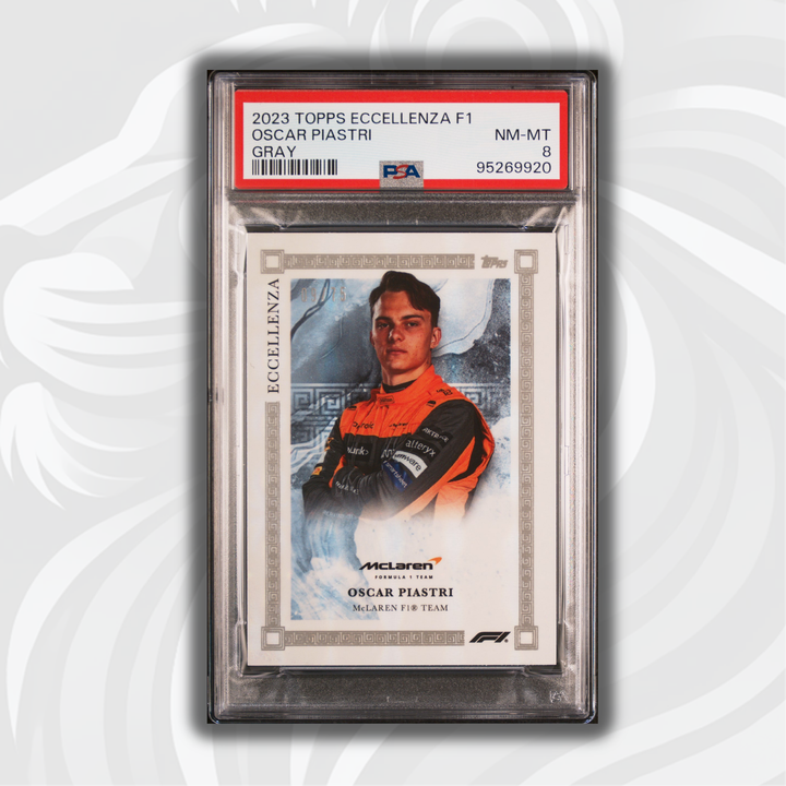 PSA 8 - /75 Oscar Piastri - Gray - 2023 Topps Eccellenza F1