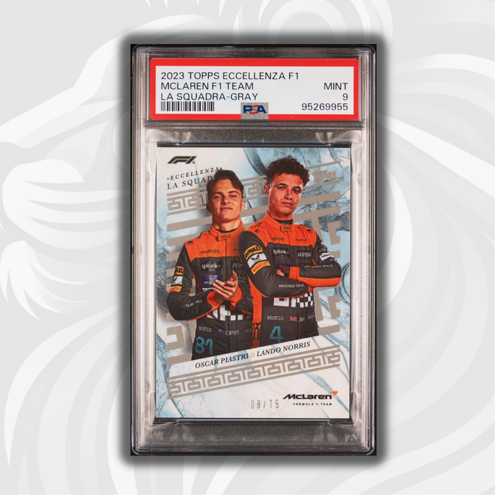PSA 9 - /75 Norris/Piastri - McLaren F1 Team - Gray - 2023 Eccellenza La Squadra