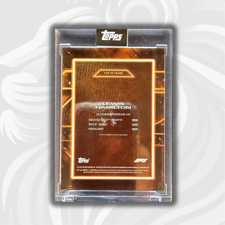 17/25 Orange - Lewis Hamilton - 2025 Topps Lights Out - 75th Anniversary