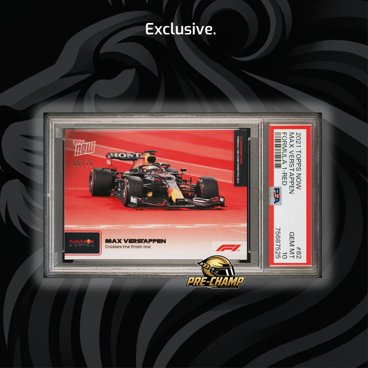 PSA 10 - 06/10 Max Verstappen #82 - Crosses The Finish line - Red