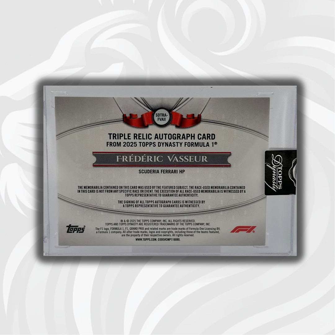 10/10 Silver - Frederic Vasseur #SDTRA-FVAII - Triple Relic Autograph - 2025 Topps Dynasty F1