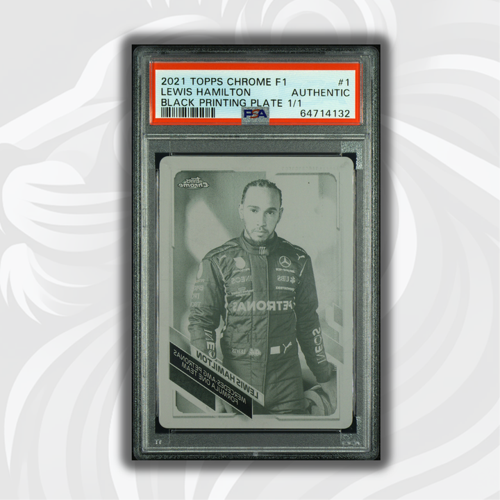 1/1 Black Printing Plate - Lewis Hamilton #1 - 2021 Topps Chrome F1