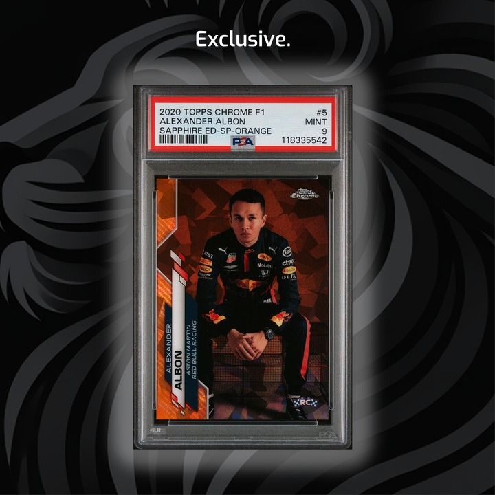 PSA 9 - 15/25 Alexander Albon #5 - 2020 Topps Chrome F1 - Sapphire SP - Orange