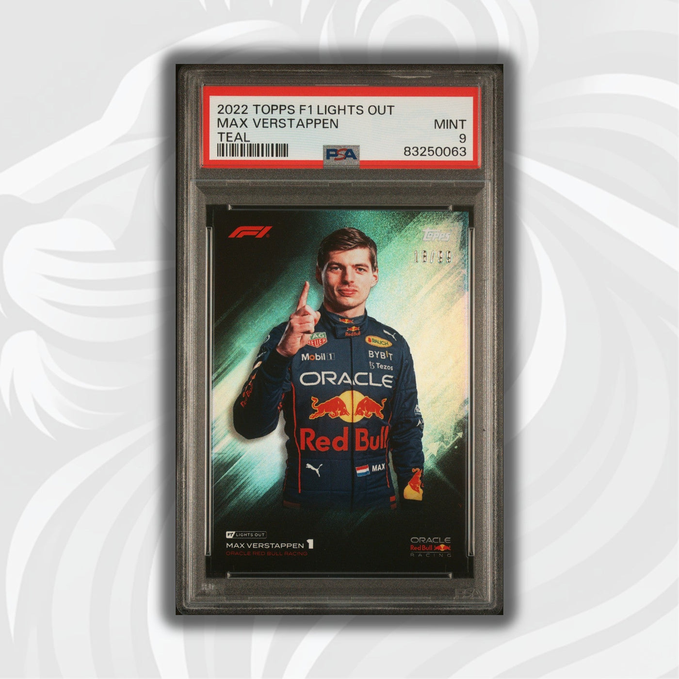PSA 9 - 18/99 Max Verstappen - 2022 Lights Out - Teal
