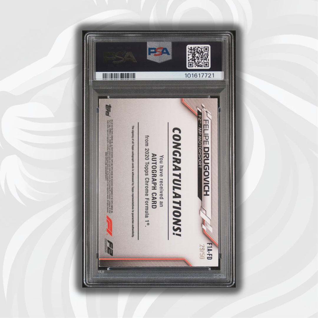PSA 5 - 29/50 Auto - Felipe Drugovich #F1A-FD - Topps Chrome 2020 - Gold Wave (POP1, 8 HIGHER)
