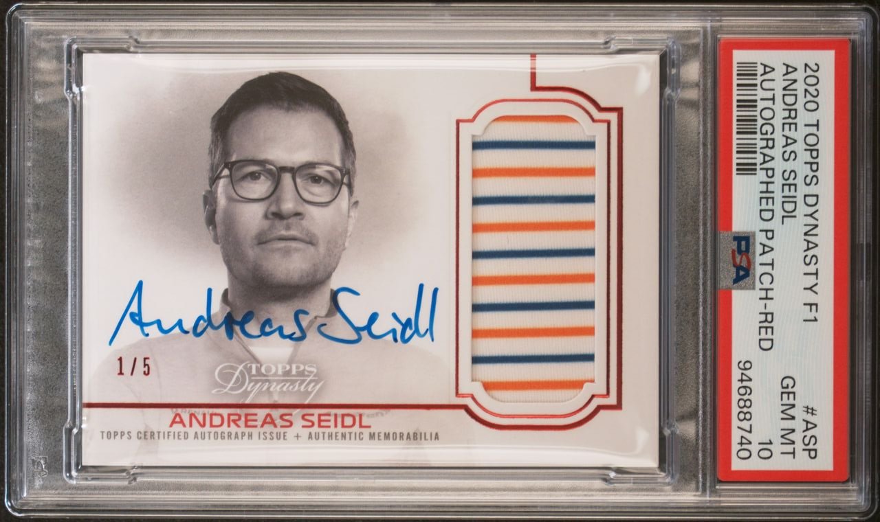 PSA 10 - 1/5 Andreas Seidl - DAP-ASP - 2020 Dynasty Autographed Patch