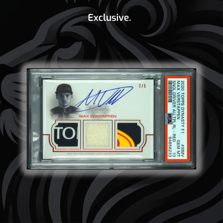 PSA10 - 2/5 - Max Verstappen #IIIMV - 2020 Topps Dynasty - Triple Relic Autograph Card