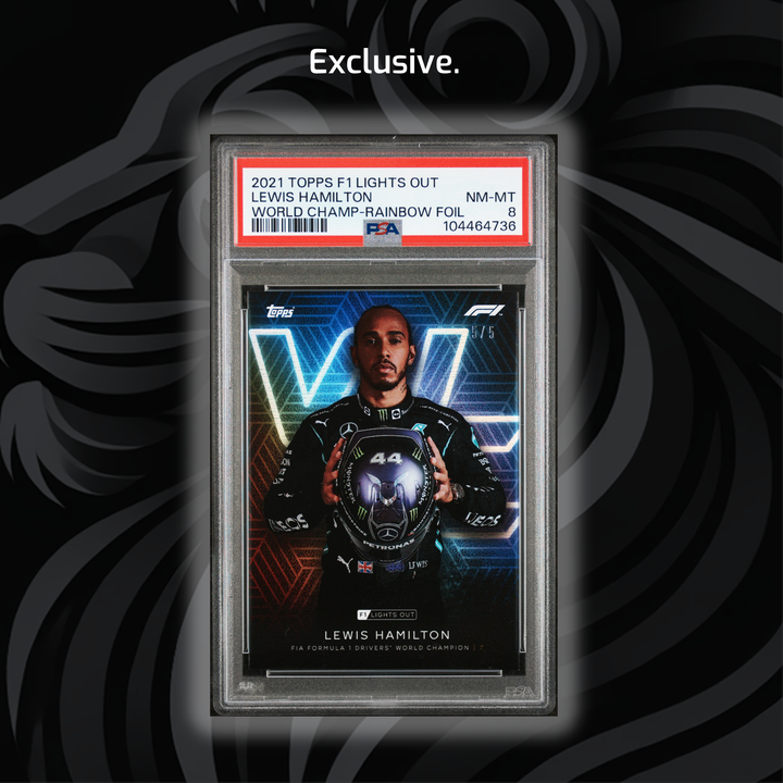 PSA 8 - 5/5 Lewis Hamilton - Driver World Champion - Rainbow Foil