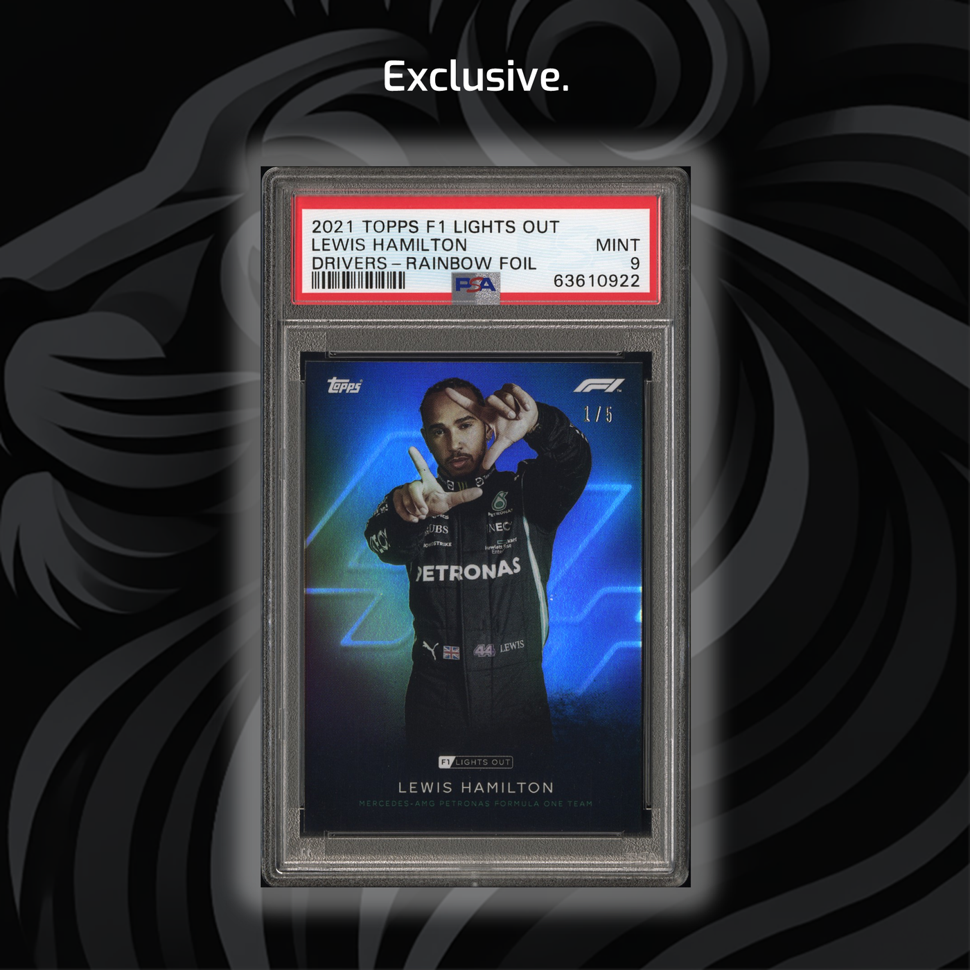 PSA 9 - 1/5 Lewis Hamilton - Driver - Rainbow Foil