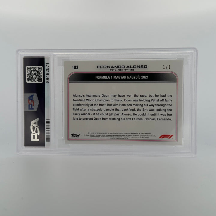 PSA 10 - 1/1 Foilfractor - Fernando Alonso #183 - 2022 Topps Formula 1
