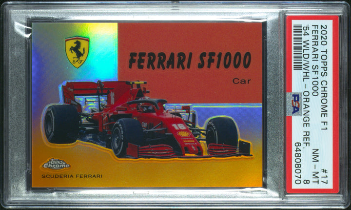 PSA 8 - 4/25 Ferrari SF1000 #54W-17 - Orange - 2020 Topps Chrome F1