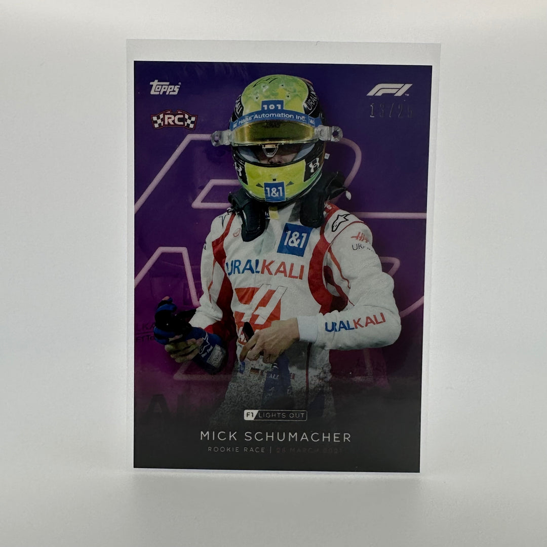 13/25 Mick Schumacher - Rookie Race - Purple Parallel