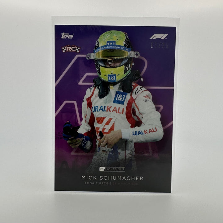 13/25 Mick Schumacher - Rookie Race - Purple Parallel
