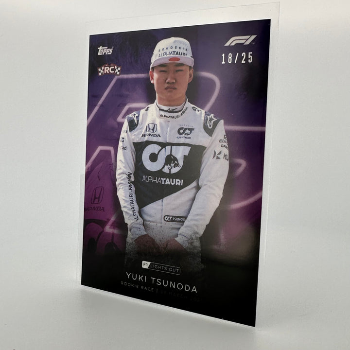 18/25 Yuki Tsunoda - Rookie Race - Purple Parallel
