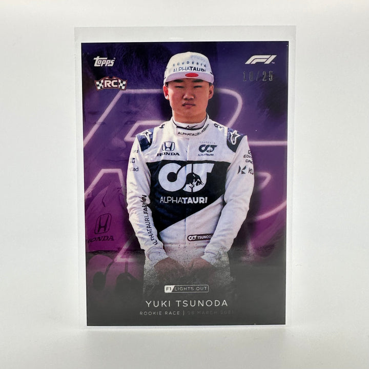 18/25 Yuki Tsunoda - Rookie Race - Purple Parallel
