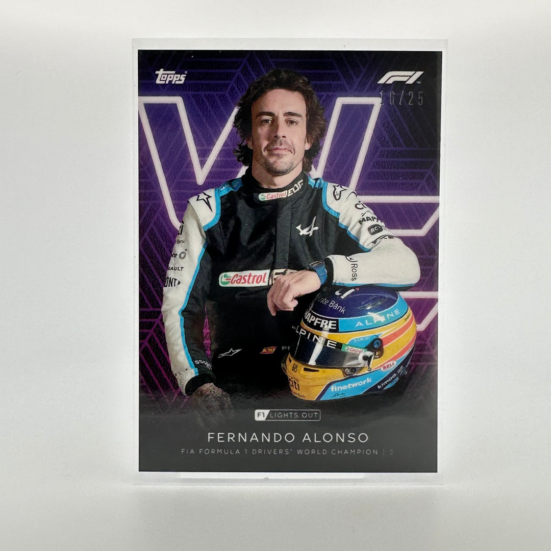 16/25 Fernando Alonso - Driver World Champion - Purple Parallel