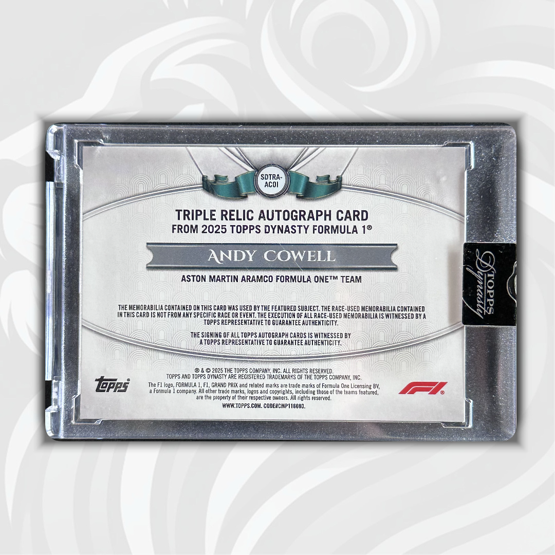 3/5 Andy Cowell #SDTRA-ACOI - Triple Relic Autograph - 2025 Topps Dynasty Formula 1