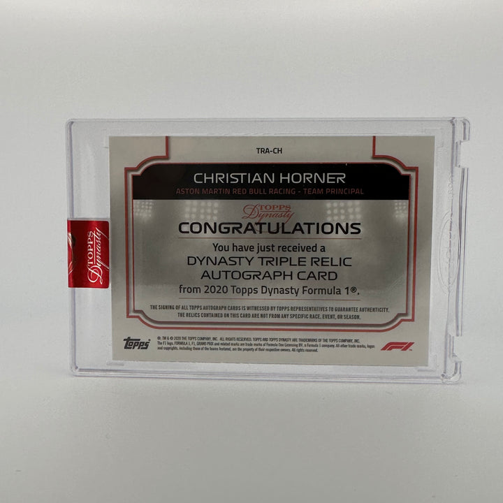 04/10 - Christian Horner #TRA-CH - Triple Relic Auto - 2020 Topps Dynasty F1