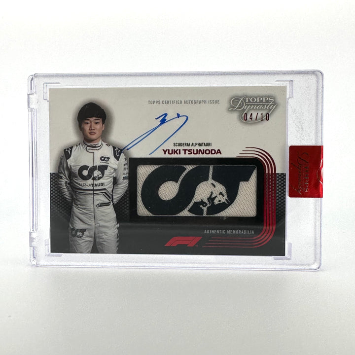 04/10 - Yuki Tsunoda #DAF-YT - Auto Racing Glove Relic - 2022 Topps Dynasty F1