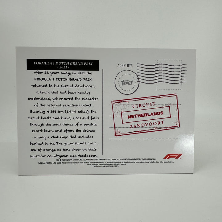 Art Du Grand Prix - Chrome Gold Box Topper - #ADGP-BT5 - Zandvoort