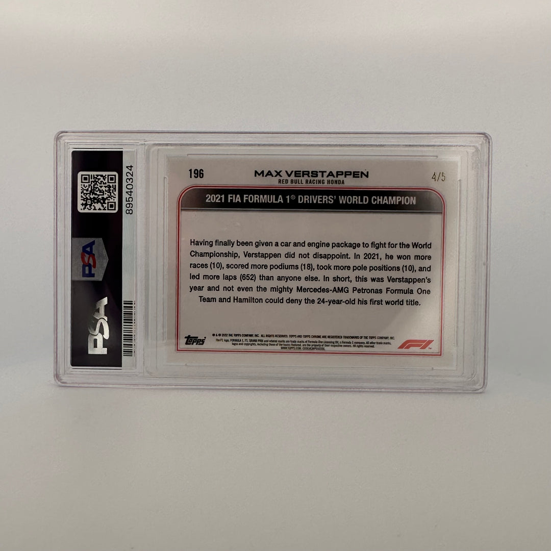 PSA 10 - 4/5 Red Raywave Refractor - Max Verstappen #196 - 2022 Chrome