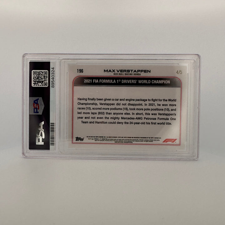 PSA 10 - 4/5 Red Raywave Refractor - Max Verstappen #196 - 2022 Chrome