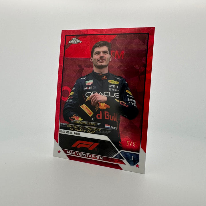 PSA 8.5 - 5/5 Red - Max Verstappen #178 - 2023 Topps Chrome Sapphire