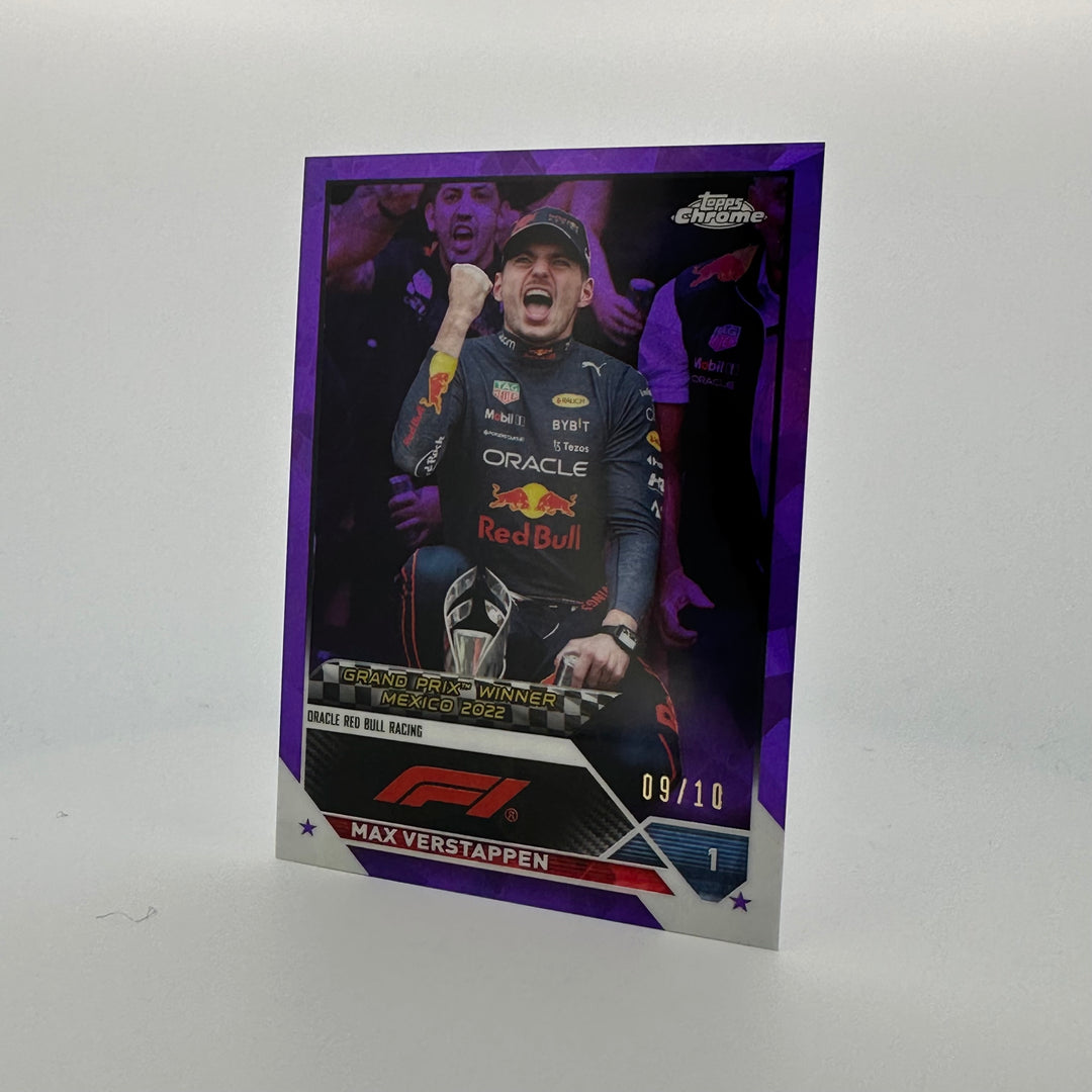 PSA 9 - 09/10 Purple - Max Verstappen #163 - 2023 Topps Chrome Sapphire
